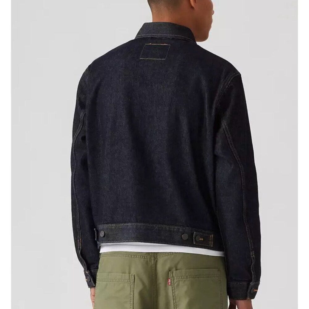 Levi's Premium Men's Embarcadero Station Jacket Medium Love Your Smile Dark Wash - Picture 3 of 3